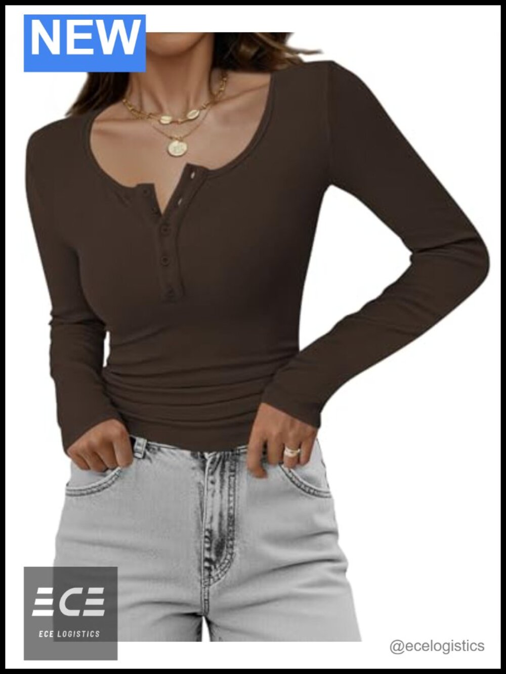 Womens Ribbed Henley Top Long Sleeve Lace Slim Fit Casual Fall Shirt